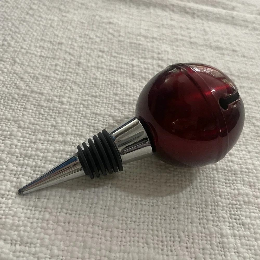 Pier 1 Imports Holiday Red‎ Jingle Bell Bottle Wine Stopper Christmas Gift